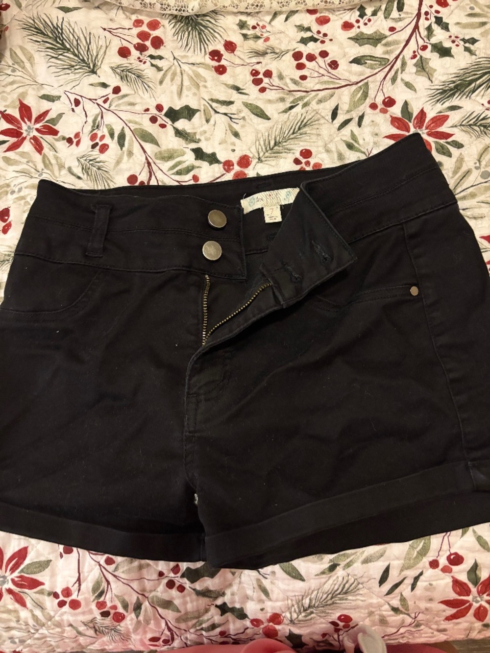 Black mini shorts